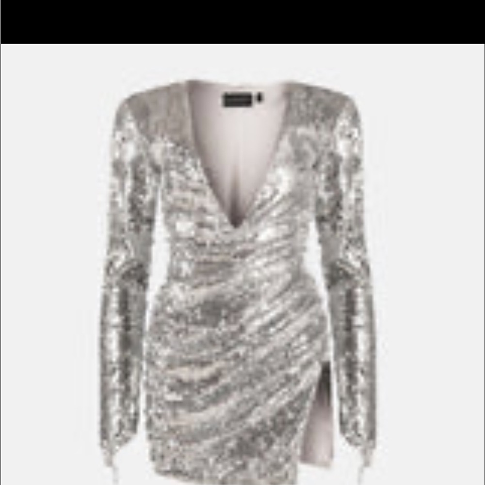Sparkling Silver Sequin Dress